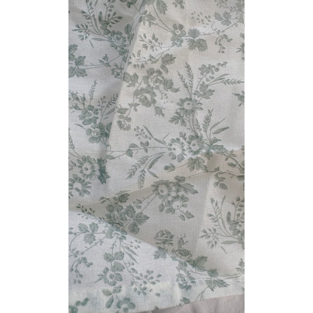 Laura Ashley Bedskirt Miranda Gray Green Cottage Floral Full/Qn 14" Drop New